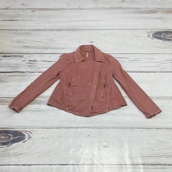 Free People Jacket Linen Orange Size X Small XS - Picture 11 of 16